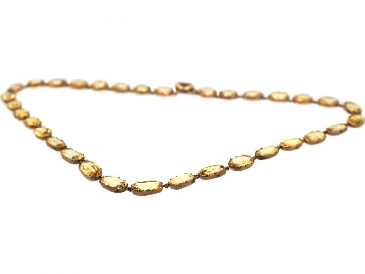 Georgian 9ct Gold, Topaz Riviere Necklace