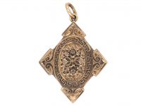 Victorian Gold Back & Front Unusual Shaped Locket