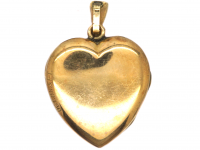 Mid 20th Century 9ct Back & Front Heart Locket with Engraved Detail