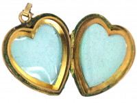 Mid 20th Century 9ct Back & Front Heart Locket with Engraved Detail