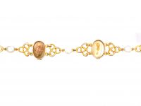 Edwardian 9ct Gold Caged Blister Pearl Bracelet