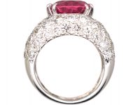 French 18ct White Gold Pink Tourmaline & Diamond Ring by André Vassort