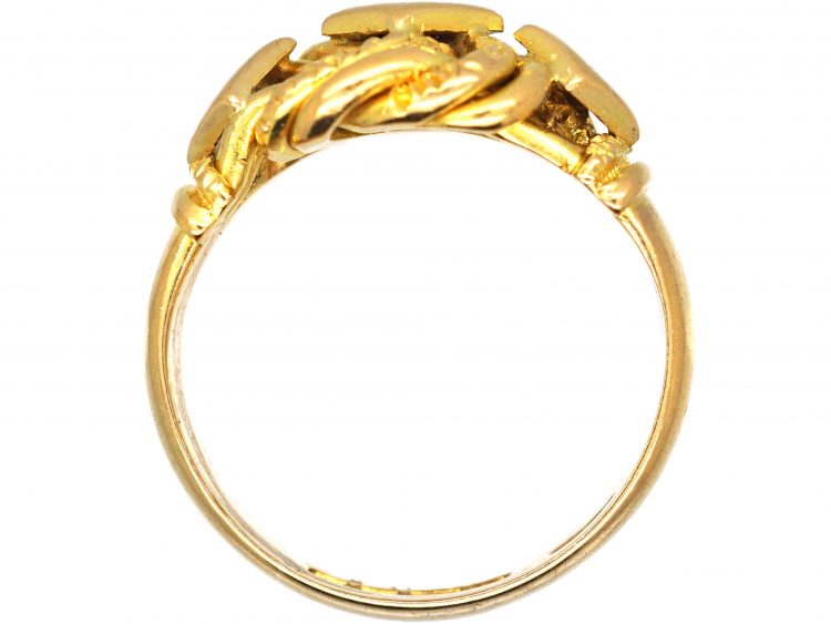 Edwardian 18ct Gold Knot Ring set with Three Diamonds