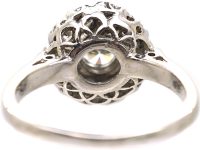 French Mid 20th Century 18ct White Gold Diamond Cluster Ring