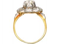 French Import Early 20th Century 18ct Gold & Platinum Diamond Cluster Ring