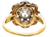 French Import Early 20th Century 18ct Gold & Platinum Diamond Cluster Ring