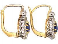 Early 20th Century 18ct Gold, Sapphire & Rose Diamond Cluster Earrings