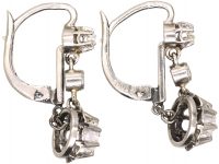 French Early 20th Century Platinum Dormeuse Earrings set with Diamonds