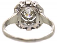 Art Deco Platinum Octagonal Ring set with Diamonds