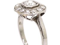 Art Deco 18ct White Gold & Diamond Octagonal Ring