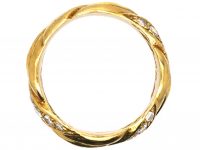 18ct Gold Ring with Three Bands set with Diamonds