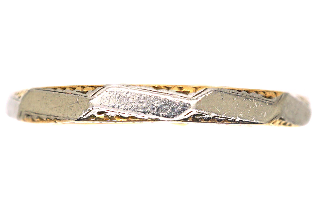 Art Deco 22ct Gold &amp; Platinum Wedding Ring | AJC - AUS