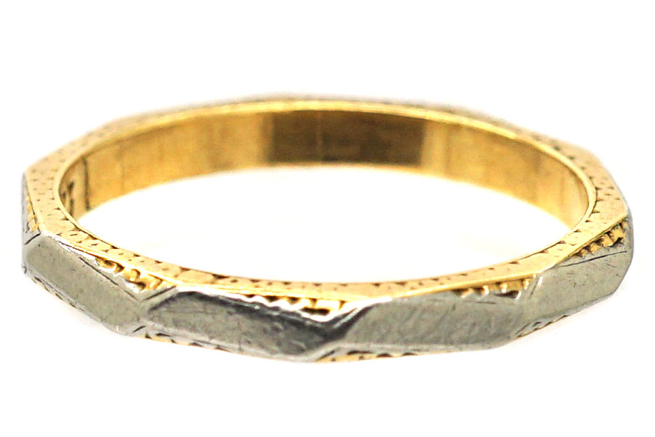 Art Deco 22ct Gold &amp; Platinum Wedding Ring (229Y) | The Antique ...