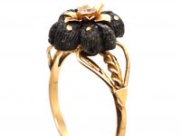 Victorian 15ct Gold & Horn Flower Ring