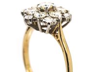 18ct Gold, Diamond Daisy Cluster Ring Assayed in 1969