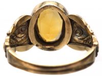 Georgian 9ct Gold Ring set with a Foiled Citrine