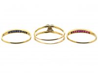 Mid 20th Century 14ct Gold Interchangeable Ring set with Sapphires, Rubies & Diamonds