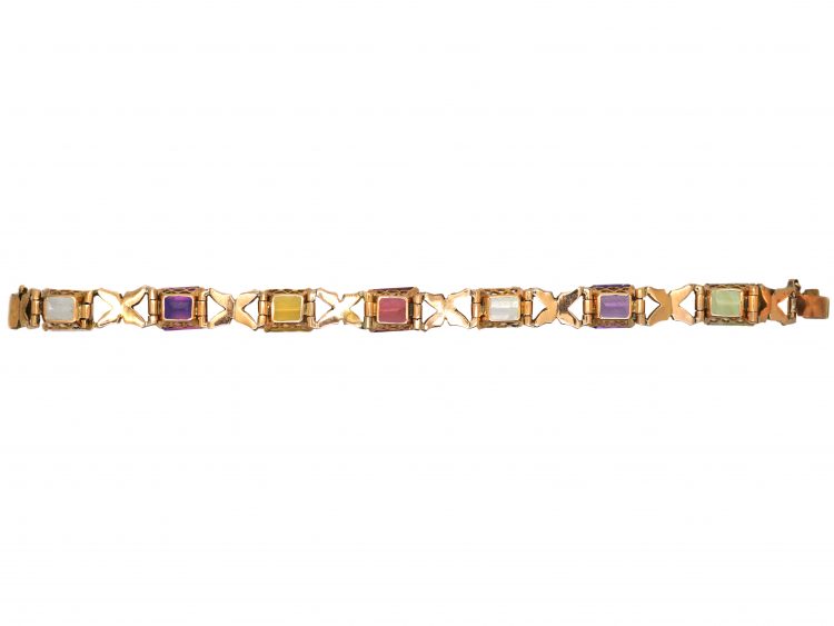 Retro 14ct Gold Harlequin Bracelet