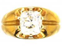 18ct Gold Solitaire Ring set with a Two Carat Cushion Cut Diamond