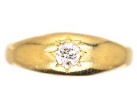 Victorian 18ct Gold Gypsy Ring set with a Diamond