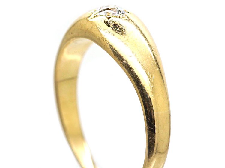 Victorian 18ct Gold Gypsy Ring set with a Diamond