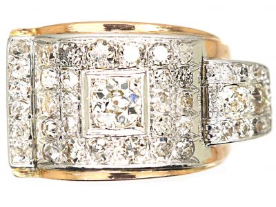 Victorian 18ct Gold Gypsy Ring set with a Diamond