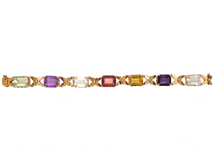 Retro 14ct Gold Harlequin Bracelet