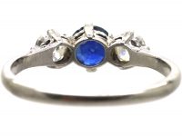 Early 20th Century Platinum, Sapphire & Diamond Three Stone Ring