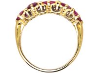 Victorian 18ct Gold, Five Stone Burma Ruby Ring