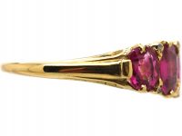 Victorian 18ct Gold, Five Stone Burma Ruby Ring