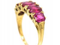 Victorian 18ct Gold, Five Stone Burma Ruby Ring