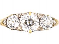 Victorian 18ct Gold Three Stone Diamond Ring