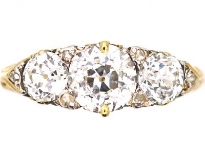 Victorian 18ct Gold Three Stone Diamond Ring