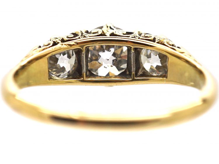 Victorian 18ct Gold Three Stone Diamond Ring