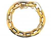 Modernist 18ct Gold Three Colour Gold Large Link Bracelet