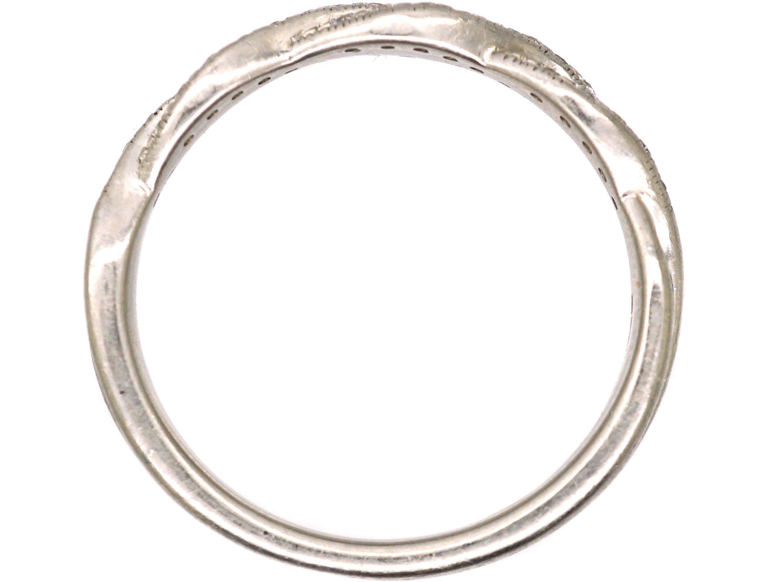 Early 20th Century Platinum Ribbon Design Ring set with Diamonds (522Y ...