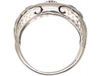 Art Deco 18ct White Gold, Three Stone Diamond Ring