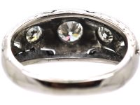 Art Deco 18ct White Gold, Three Stone Diamond Ring