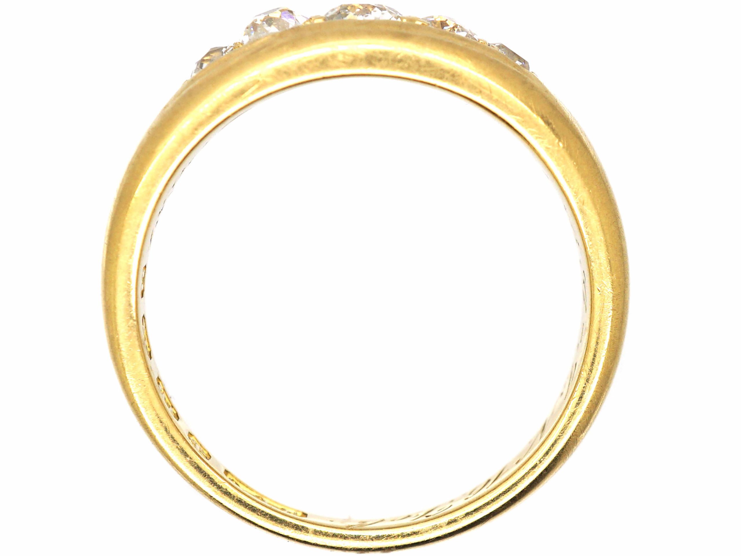 Victorian 18ct Gold Five Stone Diamond Boat Shaped Ring (450Y) | The ...
