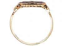 Georgian 9ct Gold Twin Hearts Ring set with Flat Cut Almandine Garnets