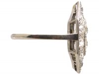 Art Deco Iridium & Platinum Hexagonal Ring set with Diamonds