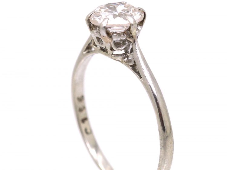 Early 20th Century Platinum Diamond Solitaire Ring