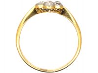 Edwardian 18ct Gold & Platinum Diamond Daisy Cluster Ring