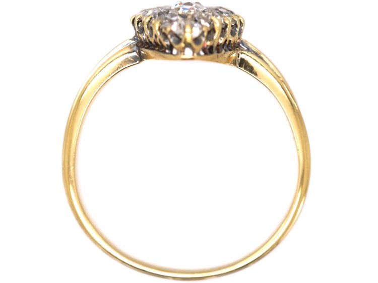 Edwardian 18ct Gold Marquise Ring set with Diamonds