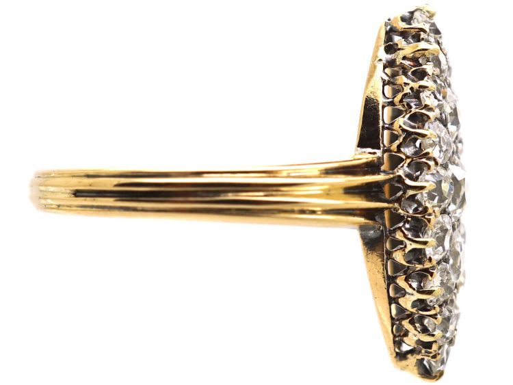 Edwardian 18ct Gold Marquise Ring set with Diamonds