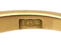 Edwardian 18ct Gold & Platinum, Five Stone Sapphire & Diamond Carved Half Hoop Ring