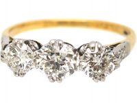Early 20th Century, 18ct Gold & Platinum Three Stone Diamond Ring