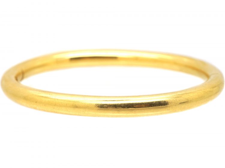 French Early 20th Century 18ct Gold Plain Bangle