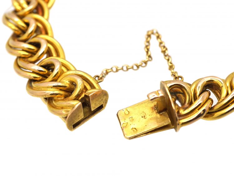 Early 20th Century French 18ct Gold Fancy Curb Bracelet