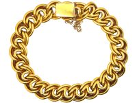 Early 20th Century French 18ct Gold Fancy Curb Bracelet